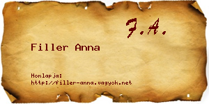 Filler Anna névjegykártya