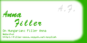 anna filler business card